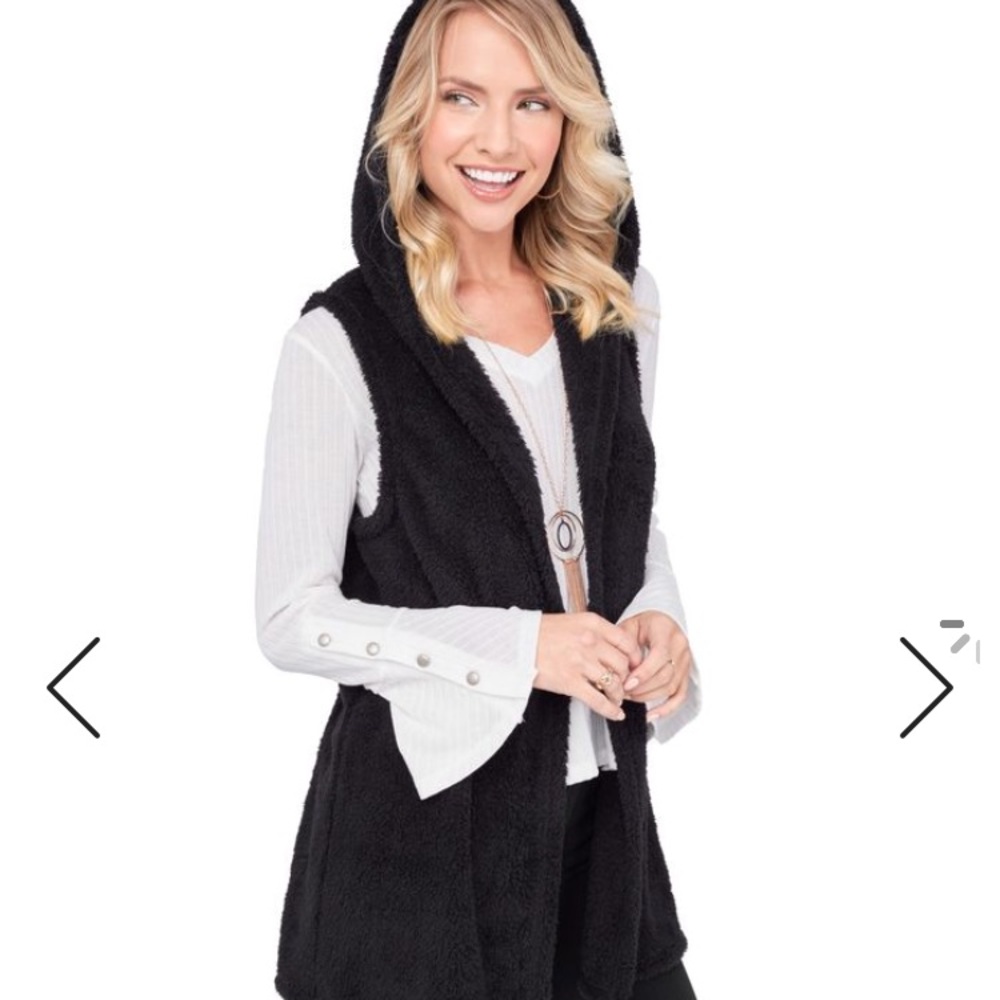 Hooded fur vest